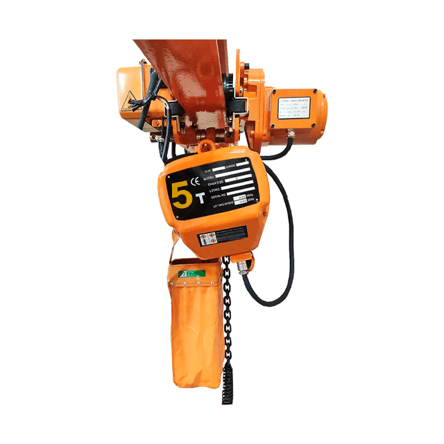 Talha Elétrica 5 Ton - 9m de Corrente - 220/380v com Troler